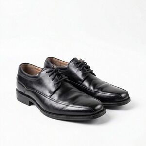 Florsheim Mens Comfortech Black Leather Square Toe Lace Up Dress Shoes 9.5D